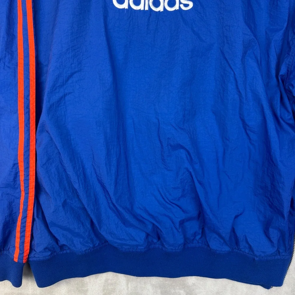 Adidas Windbreaker Mens XL Blue Orange Vintage‎ 90s Pullover Center White Tag